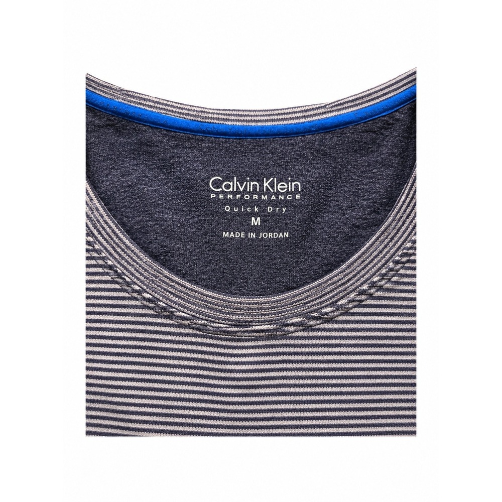 Calvin Klein Performance Women's Blue Striped Long Sleeve Top Size M Quick Dry - Picture 3 of 4